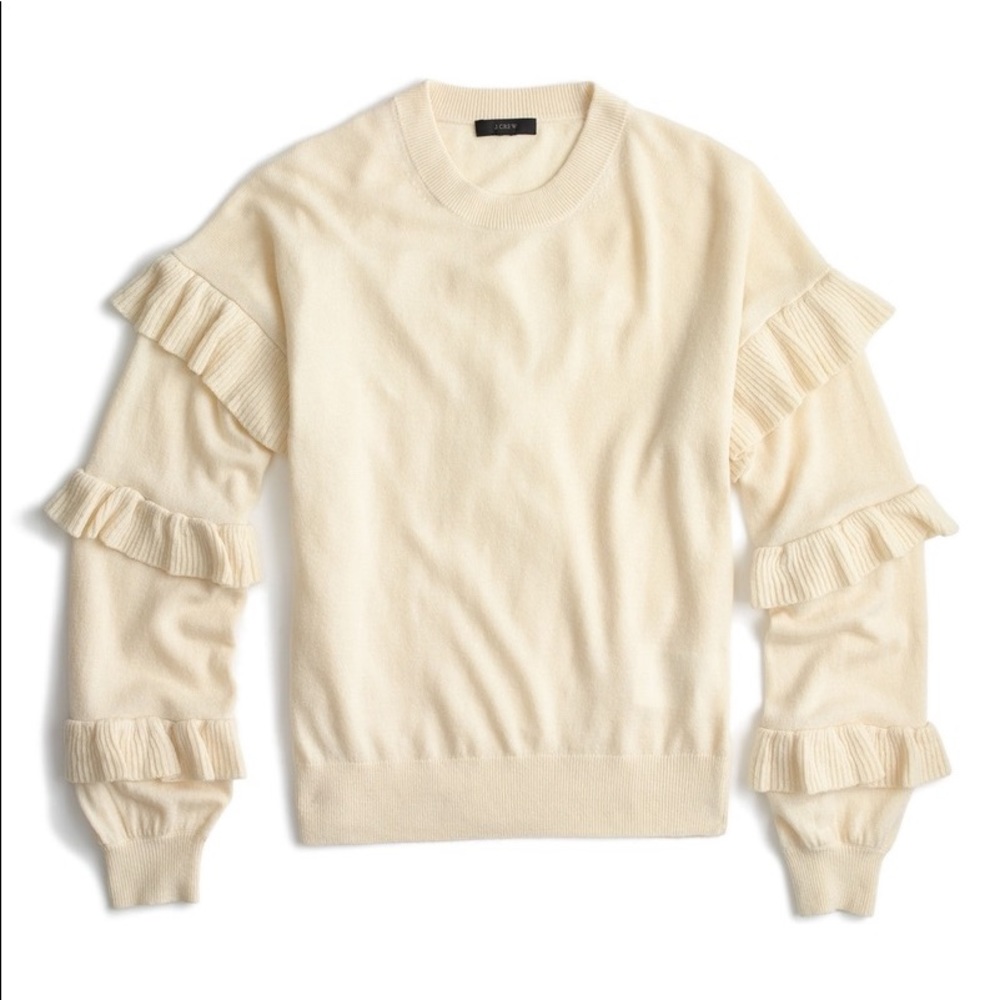 J Crew Ruffle Sleeve Sweater - Picture 2 of 3